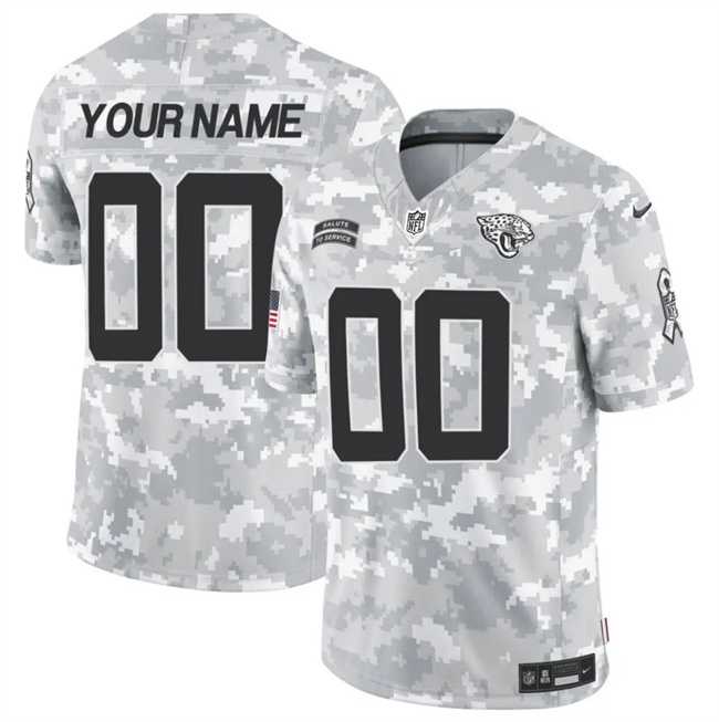 Mens Jacksonville Jaguars Active Player Custom 2024 F.U.S.E Arctic Camo Salute To Service Limited Stitched Football Jersey->customized nfl jersey->Custom Jersey